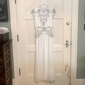Frock And Frill Embellished layered elegant prom wedding fancy maxi  uk 10 us 6